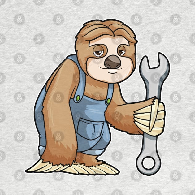 Sloth as Craftsman with Wrench by Markus Schnabel
